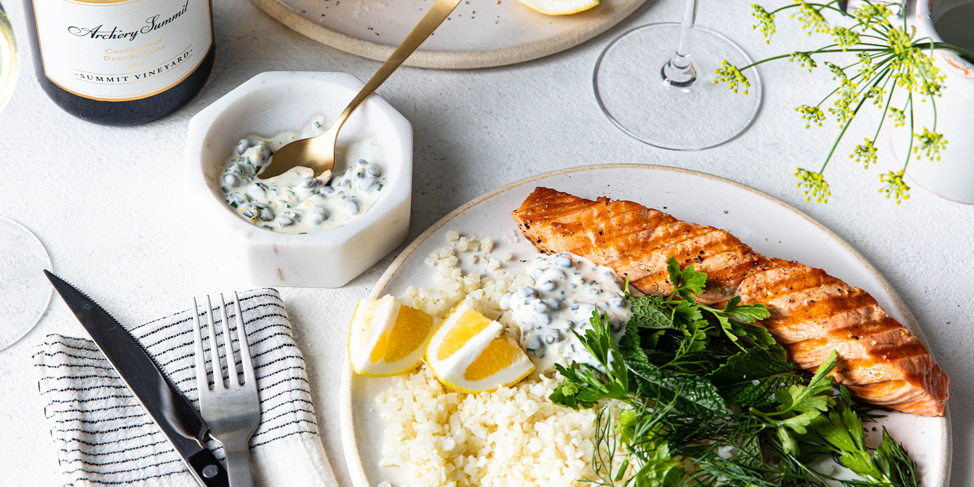 Grilled Salmon with Summit Vineyard Chardonnay