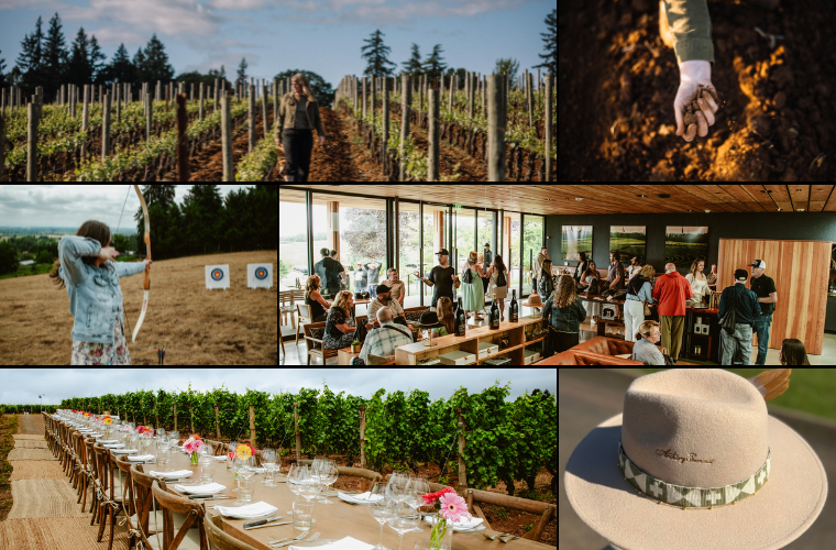 A collage of a group of people.